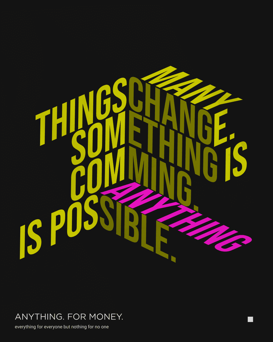 A glowing neon sign displaying an upside-down motivational quote against a dark background.