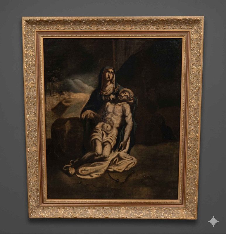 Unbekannt – Maria mit Dolch, 16. Jh., Öl – Bild 5
