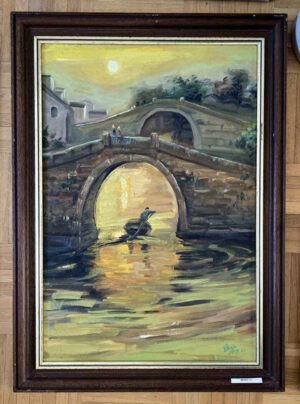 Unbekannt – Brücke in Suzhou, 1987, Öl/Lw.