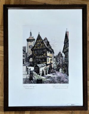 Heiner Kramer – Rothenburg Plönlein, Radierung