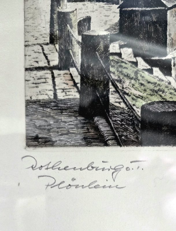 Heiner Kramer – Rothenburg Plönlein, Radierung