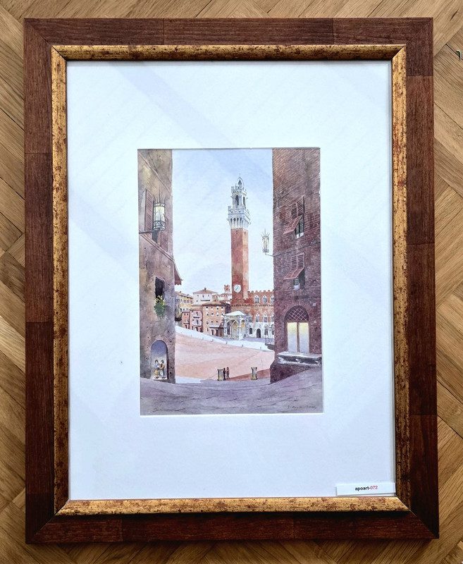 Siena – Torre del Mangia, Aquarell 2004 – Bild 3