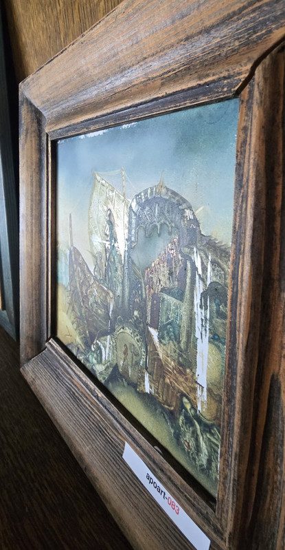 Surrealistische Miniatur auf Keramikfliese