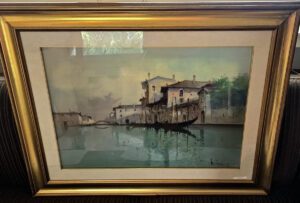 Aldo Marangoni – Venedig mit Gondeln, Öl