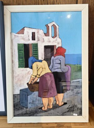 Salvatore Spallone – Waschfrauen, Öl/Papier