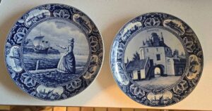 Seltene Delft Wandteller, 2 Stück