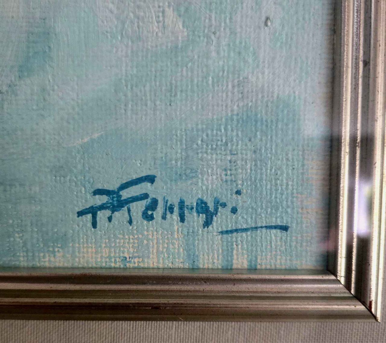 Pietro Ferrari – Vaso con Rose, Öl/Lw., signiert