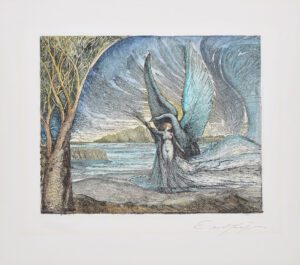 Ernst Fuchs – Leda und der Schwan, Radierung