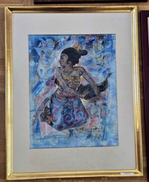 Nyoman Darsane – Kniende Frau, 1999, Batik
