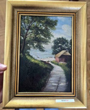 Unbekannt – Weg zum Strand, Ölbild, gerahmt