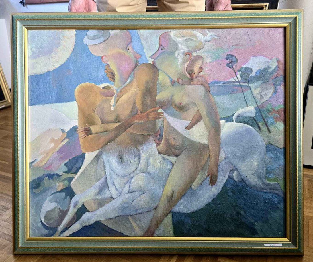 N. Kakhiani – Familie der Kentauren, Öl/Lw.
