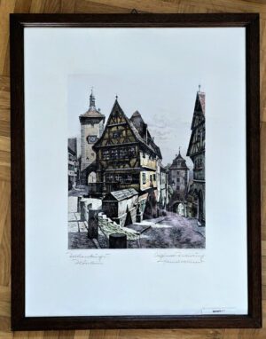 Heiner Kramer – Rothenburg Plönlein, Radierung