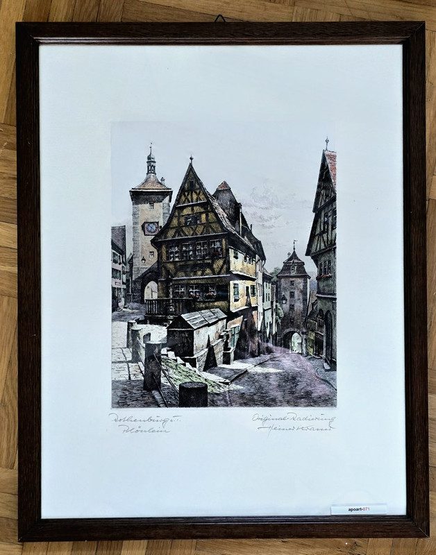 Heiner Kramer – Rothenburg Plönlein, Radierung