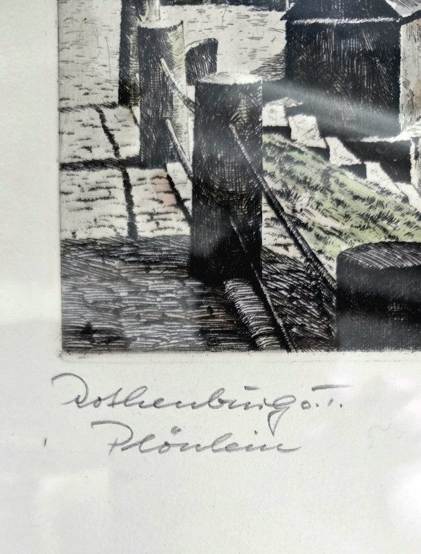 Heiner Kramer – Rothenburg Plönlein, Radierung – Bild 2