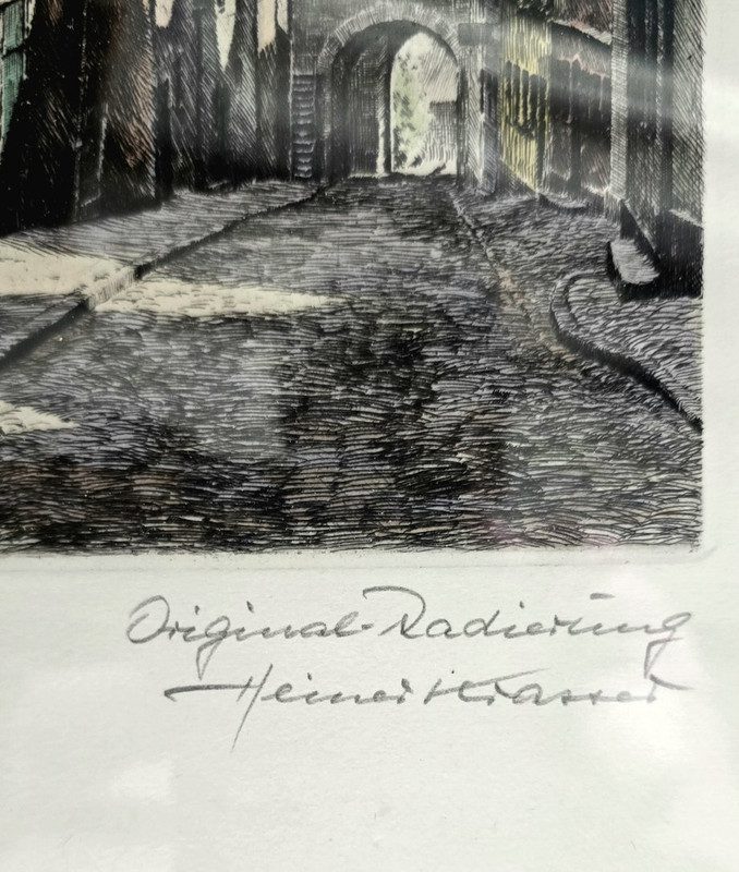 Heiner Kramer – Rothenburg Plönlein, Radierung – Bild 3
