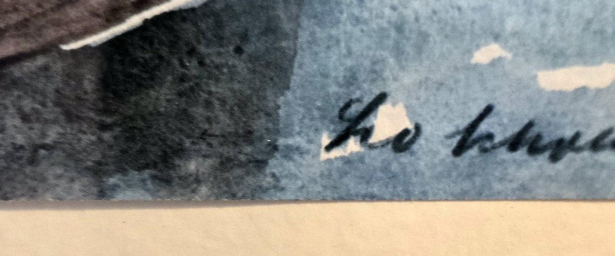 Dorf am See, Aquarell, handsigniert