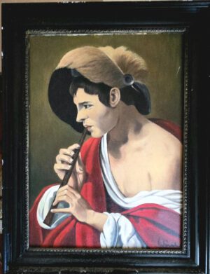 Der Flötenmann, Öl auf Leinwand ca. 55x40