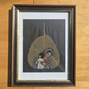 Bodhi-Skelettblatt, handbemalt