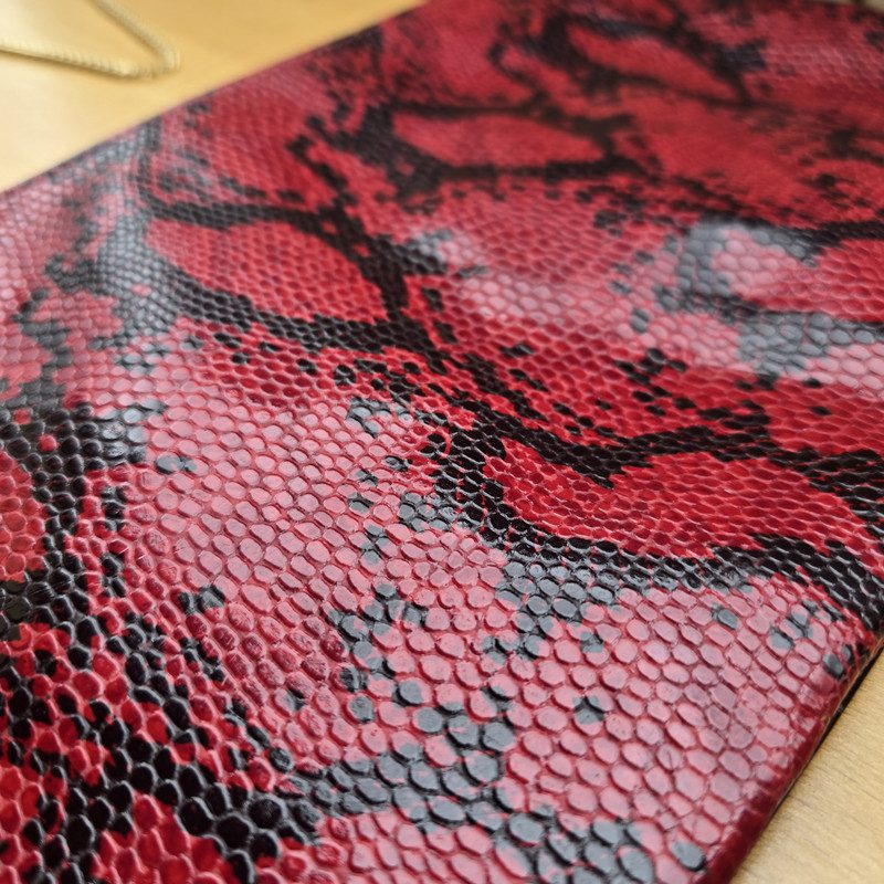 Clutch Red Snake Abendtasche, Vintage – Bild 7