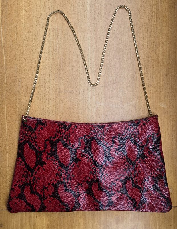 Clutch Red Snake Abendtasche, Vintage – Bild 8