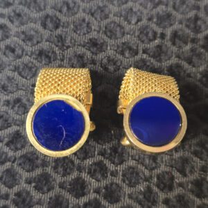 Mesh-Wrap Manschettenknöpfe, Gold/Lapisblau