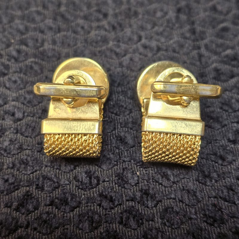 Mesh-Wrap Manschettenknöpfe, Gold/Lapisblau – Bild 3