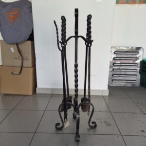 Kaminbesteck Schwarz Metall